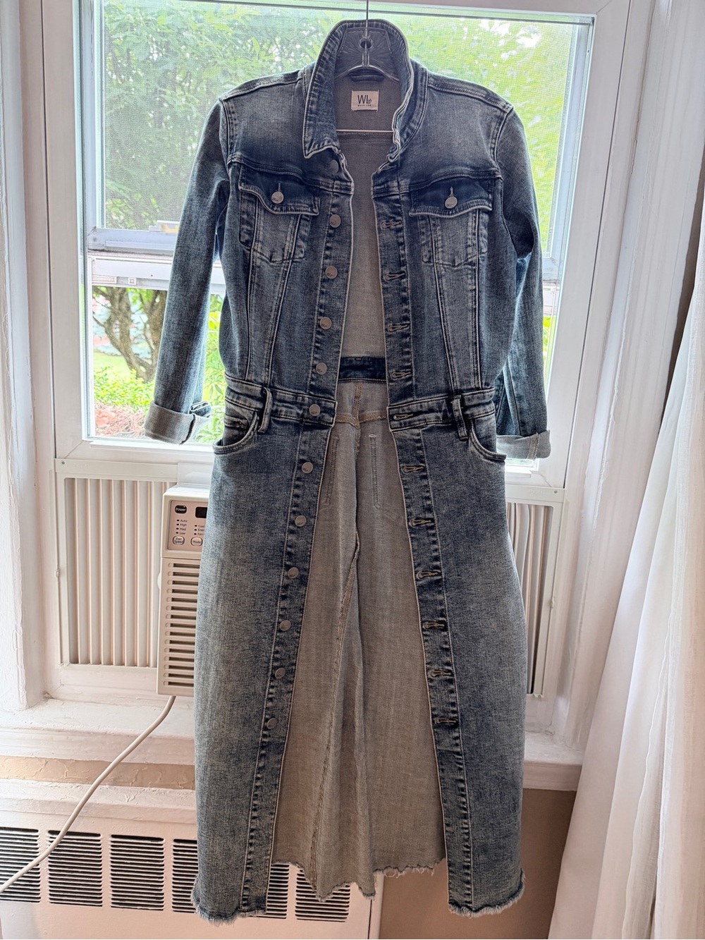 Long Washed Denim Dress or Coat - denim - very sexy as a dress
